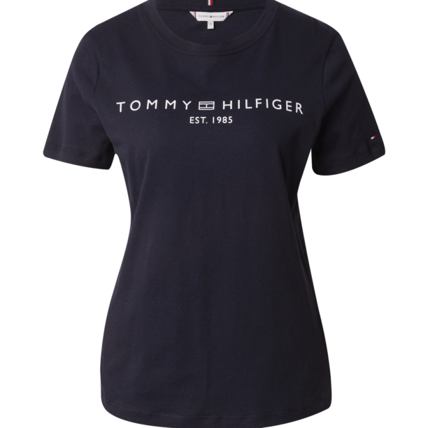 TOMMY HILFIGER Tricou  albastru închis / alb