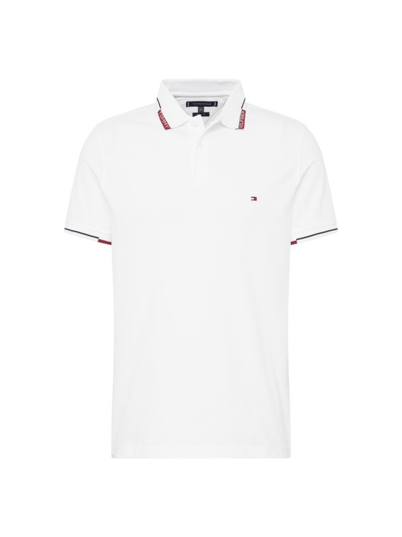 TOMMY HILFIGER Tricou  albastru marin / roșu burgundy / alb