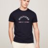 TOMMY HILFIGER Tricou  albastru marin / roşu închis / alb