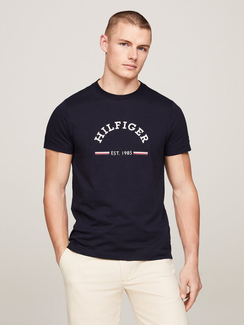 TOMMY HILFIGER Tricou  albastru marin / roşu închis / alb