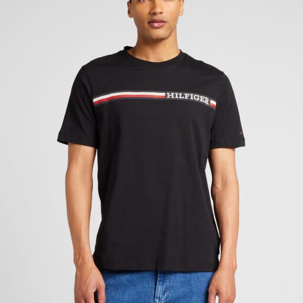 TOMMY HILFIGER Tricou  albastru marin / sângeriu / negru / alb