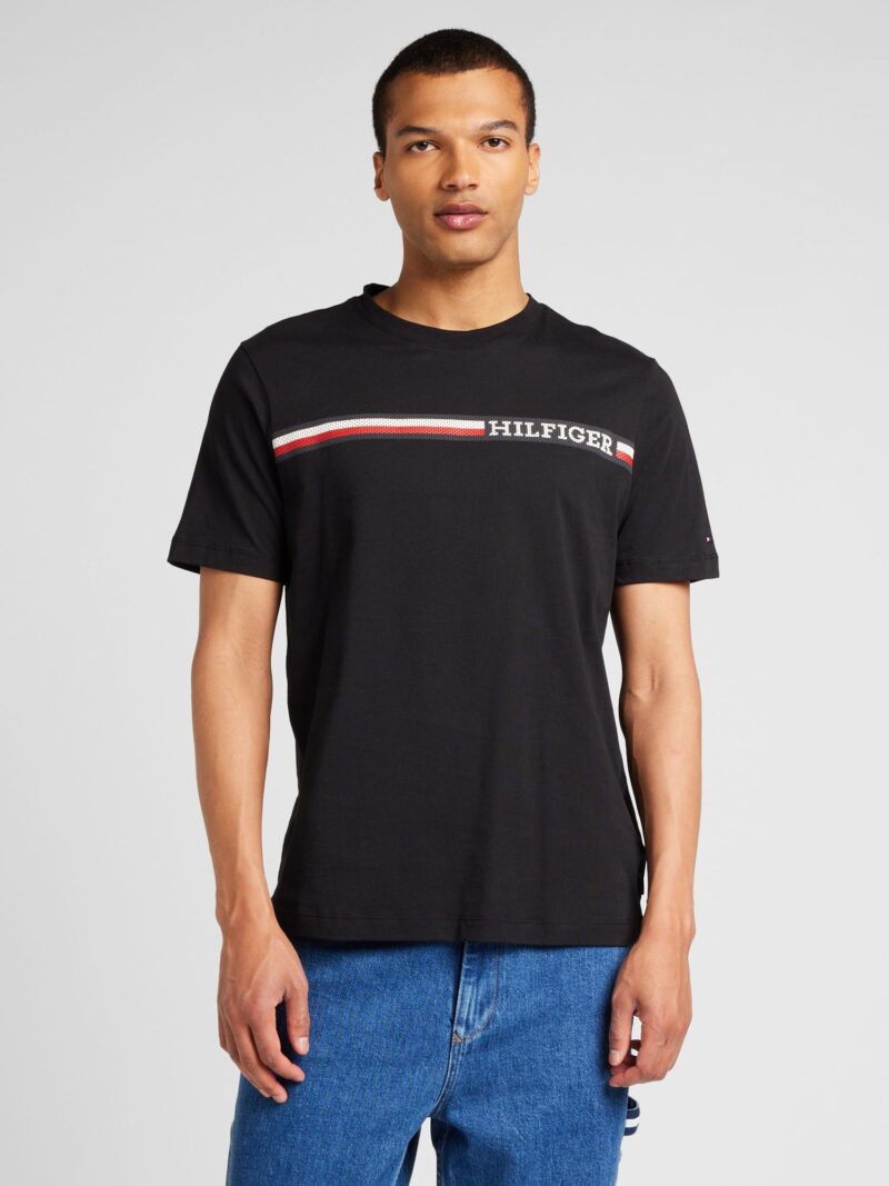 TOMMY HILFIGER Tricou  albastru marin / sângeriu / negru / alb