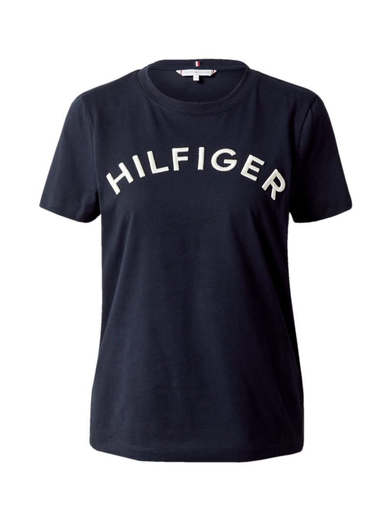 TOMMY HILFIGER Tricou  albastru noapte / alb