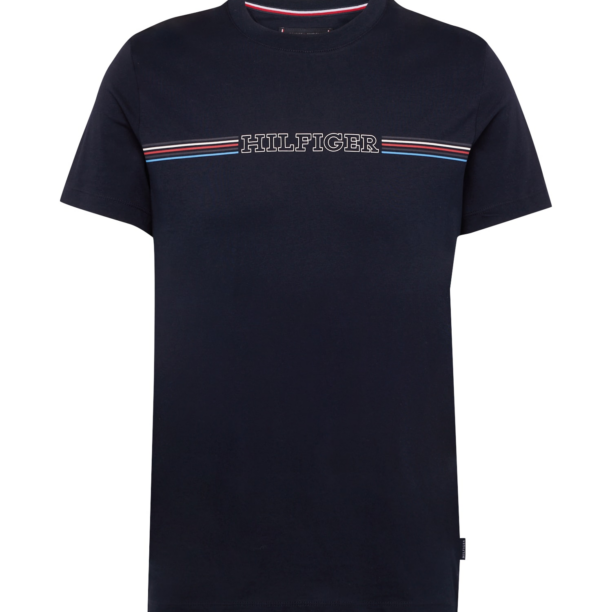 TOMMY HILFIGER Tricou  albastru noapte / albastru deschis / roșu / alb