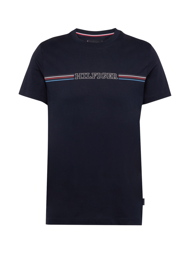 TOMMY HILFIGER Tricou  albastru noapte / albastru deschis / roșu / alb