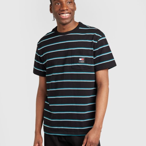 TOMMY HILFIGER Tricou  azur / roșu / negru / alb