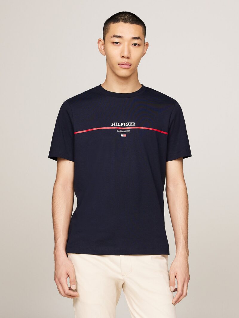 TOMMY HILFIGER Tricou  bleumarin / roșu / alb