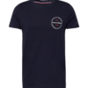 TOMMY HILFIGER Tricou  bleumarin / sângeriu / alb