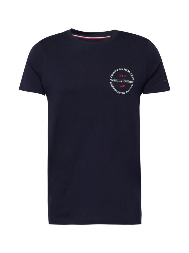 TOMMY HILFIGER Tricou  bleumarin / sângeriu / alb