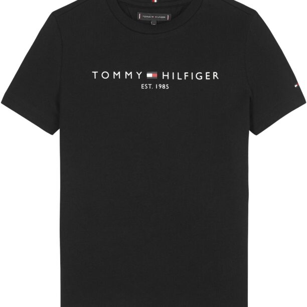 TOMMY HILFIGER Tricou  negru / alb