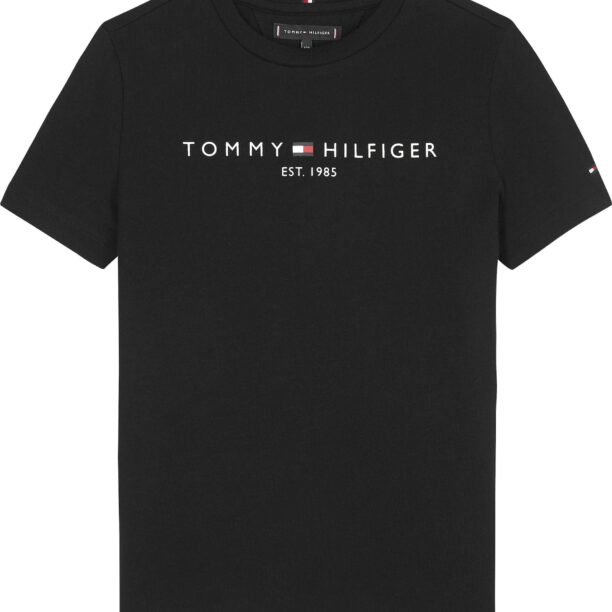 TOMMY HILFIGER Tricou  negru / alb