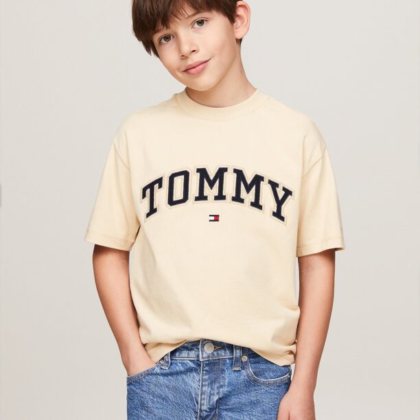 TOMMY HILFIGER Tricou  portocaliu caisă / roșu / negru