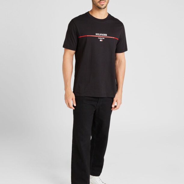 TOMMY HILFIGER Tricou  rubiniu / negru / alb preţ