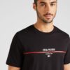 TOMMY HILFIGER Tricou  rubiniu / negru / alb