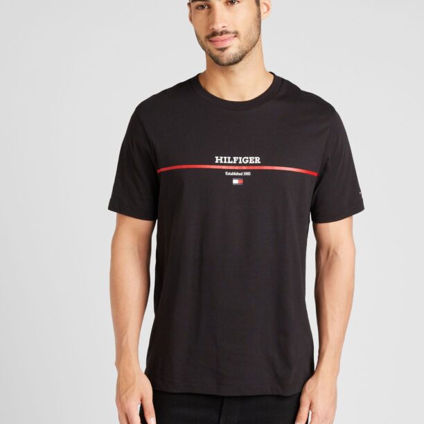 Cumpăra TOMMY HILFIGER Tricou  rubiniu / negru / alb