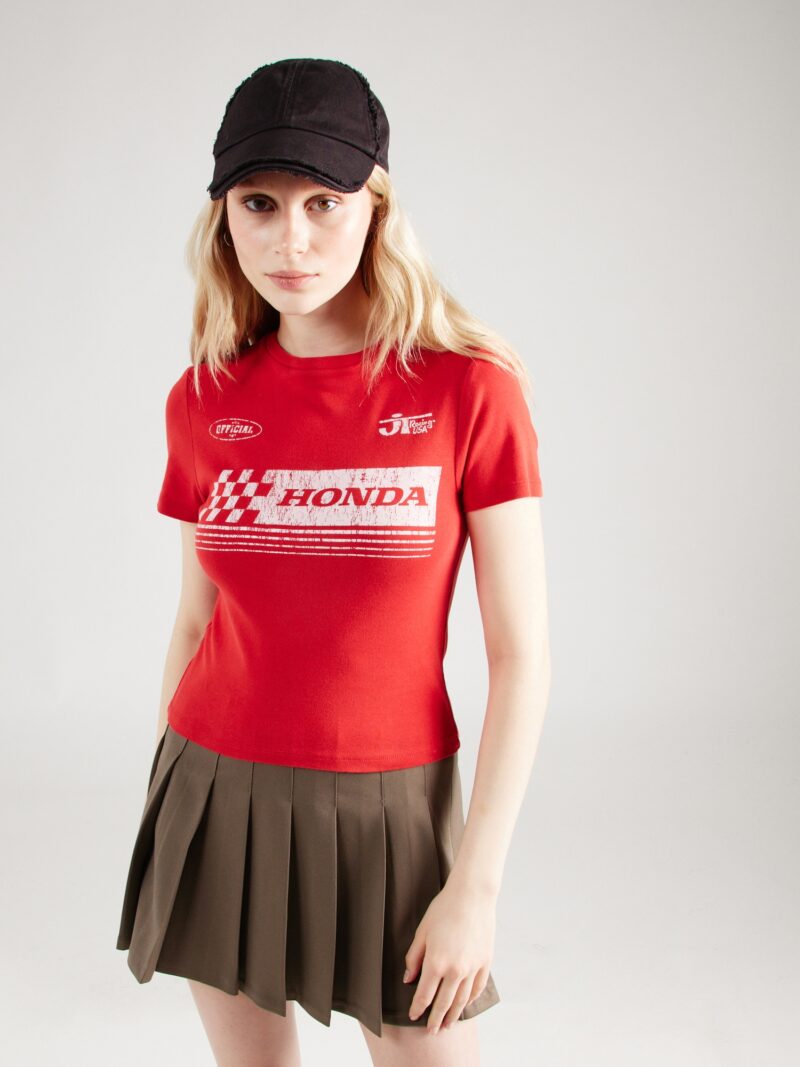 TOPSHOP Tricou 'Graphic License Honda Baby'  roșu / alb