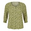 Tom Tailor Women + Bluză  crem / verde deschis