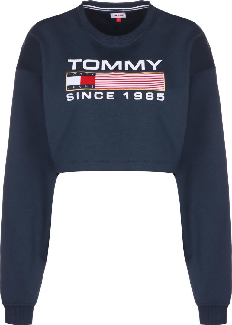 Tommy Jeans Bluză de molton 'Modern Super'  bleumarin / auriu / roșu / alb