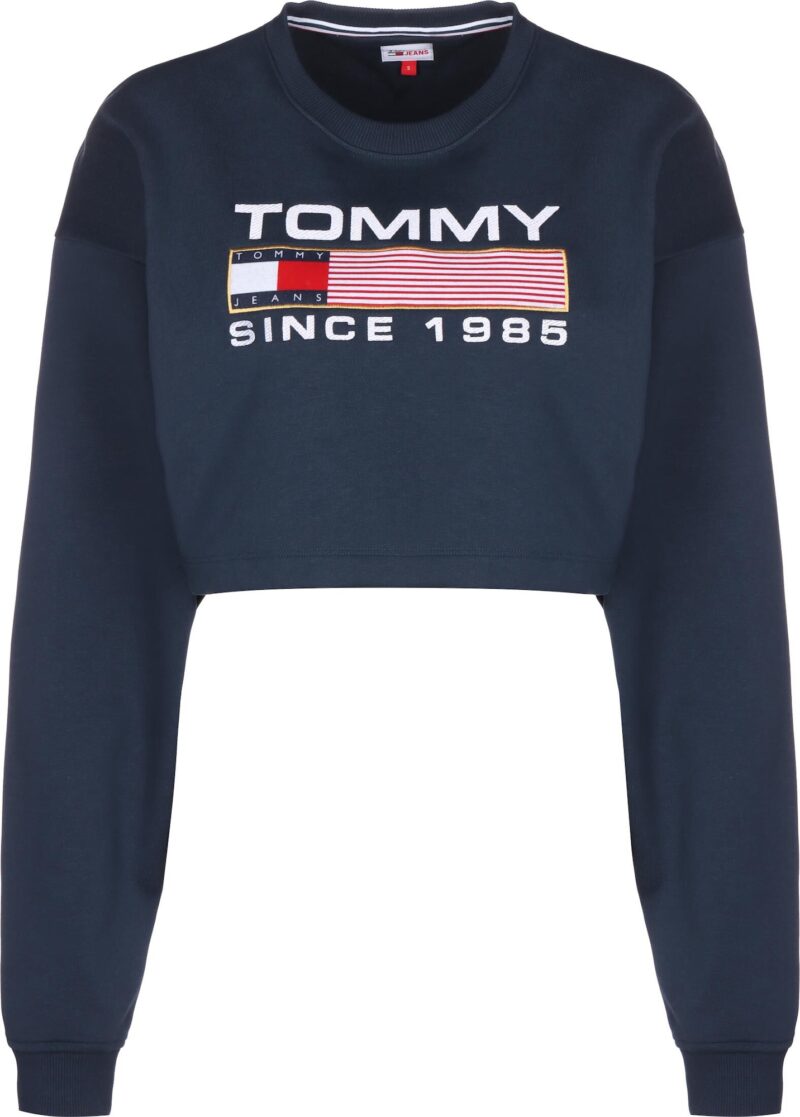 Tommy Jeans Bluză de molton 'Modern Super'  bleumarin / auriu / roșu / alb