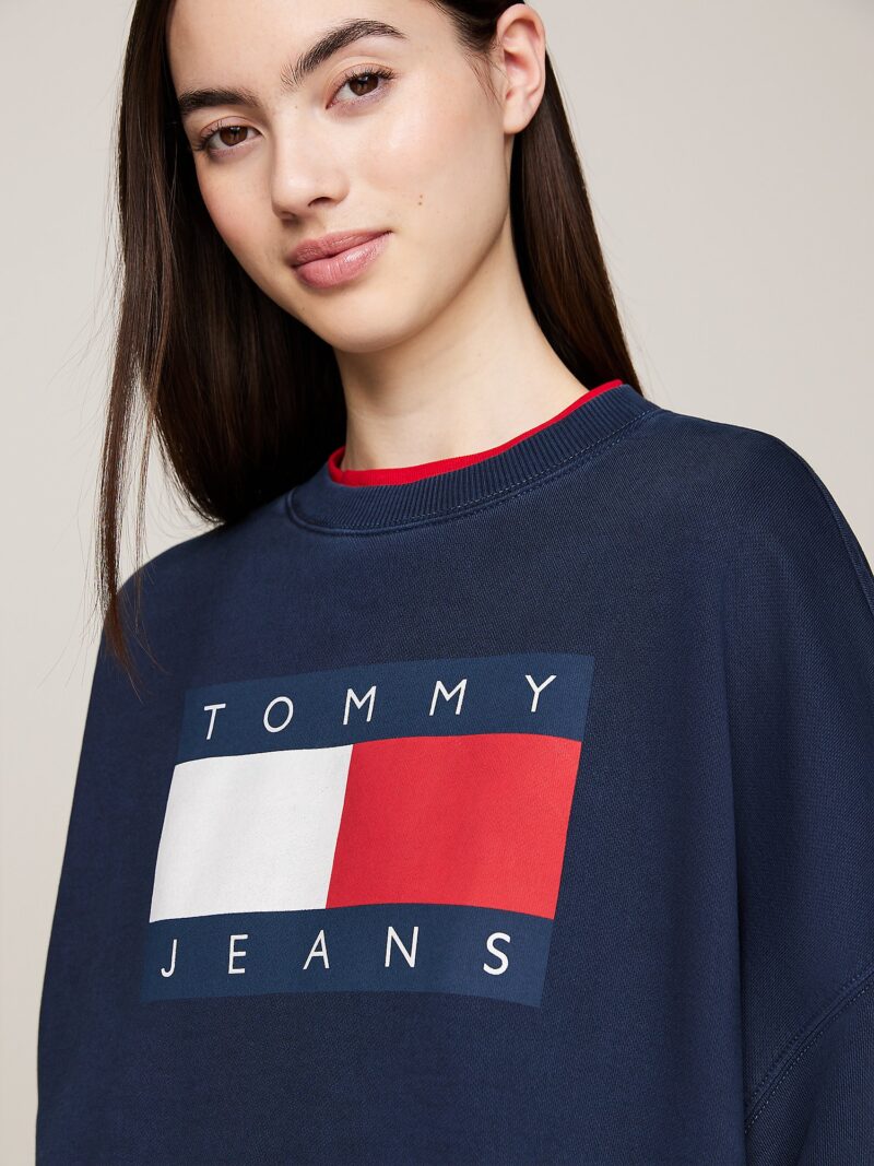 Tommy Jeans Bluză de molton  albastru închis / roșu / alb preţ