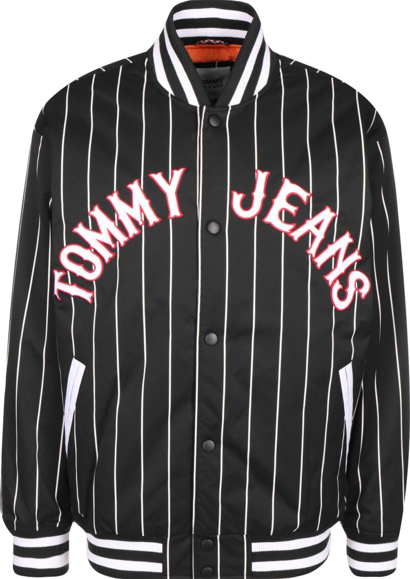 Tommy Jeans Geacă de primăvară-toamnă  roșu / negru / alb