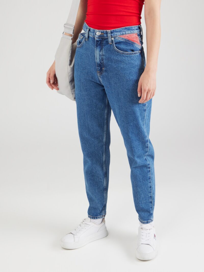 Tommy Jeans Jeans 'MOM JeansS'  albastru denim / roșu / alb