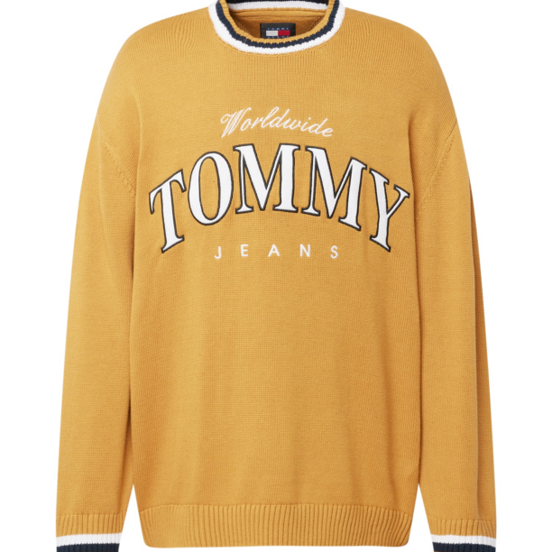 Tommy Jeans Pulover 'VARSITY'  albastru închis / galben curry / alb