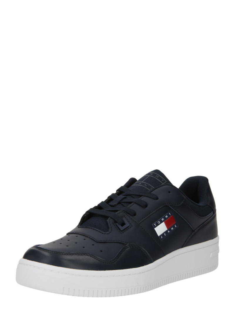 Tommy Jeans Sneaker low 'Essential Retro'  albastru noapte / roșu / alb