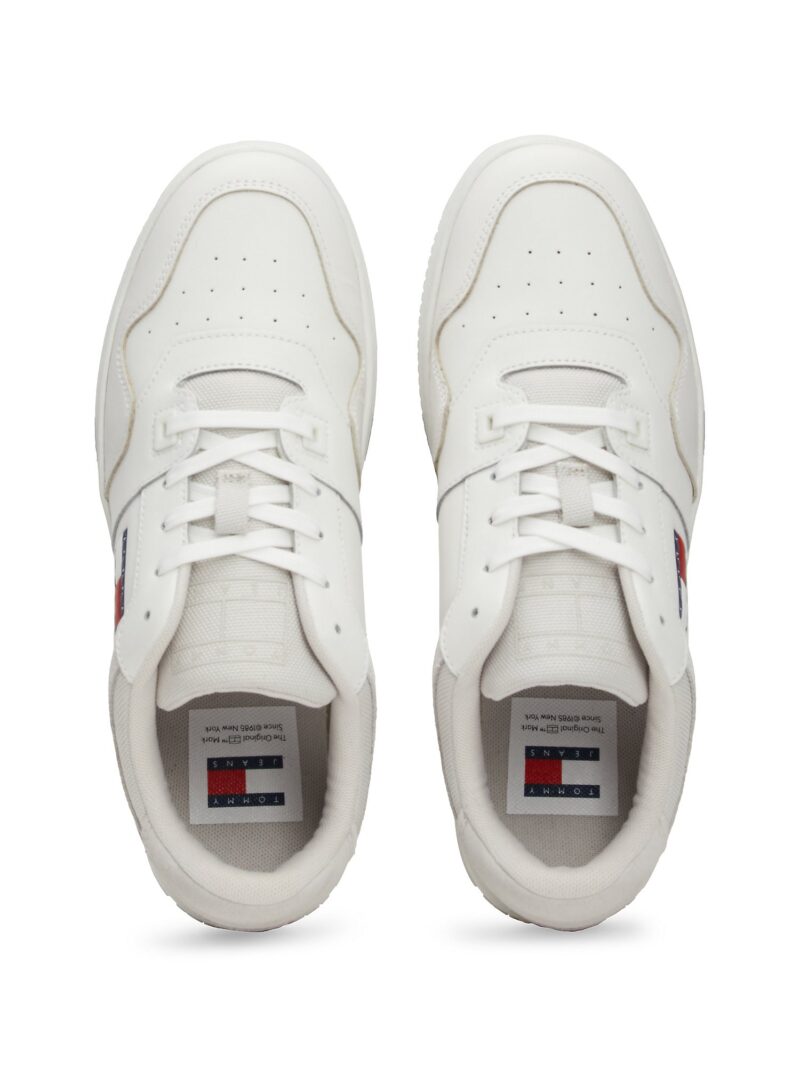 Tommy Jeans Sneaker low 'RETRO BASKET'  bej / bleumarin / roșu / alb preţ