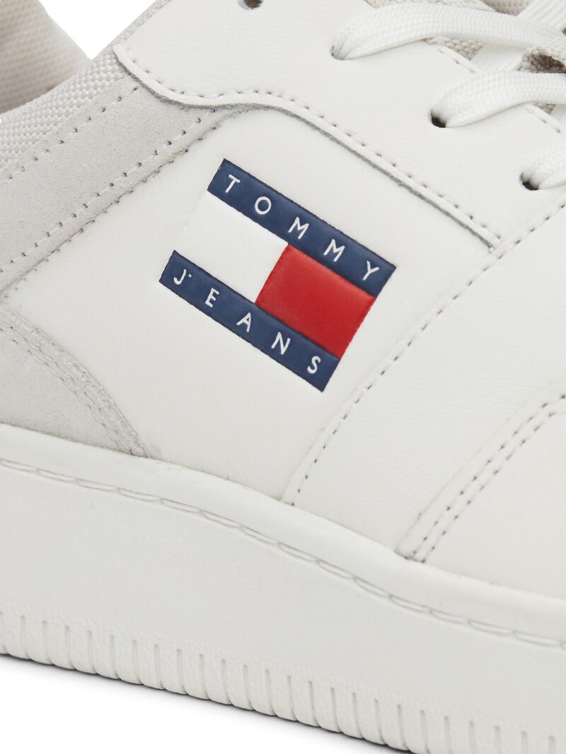 Original Tommy Jeans Sneaker low 'RETRO BASKET'  bej / bleumarin / roșu / alb