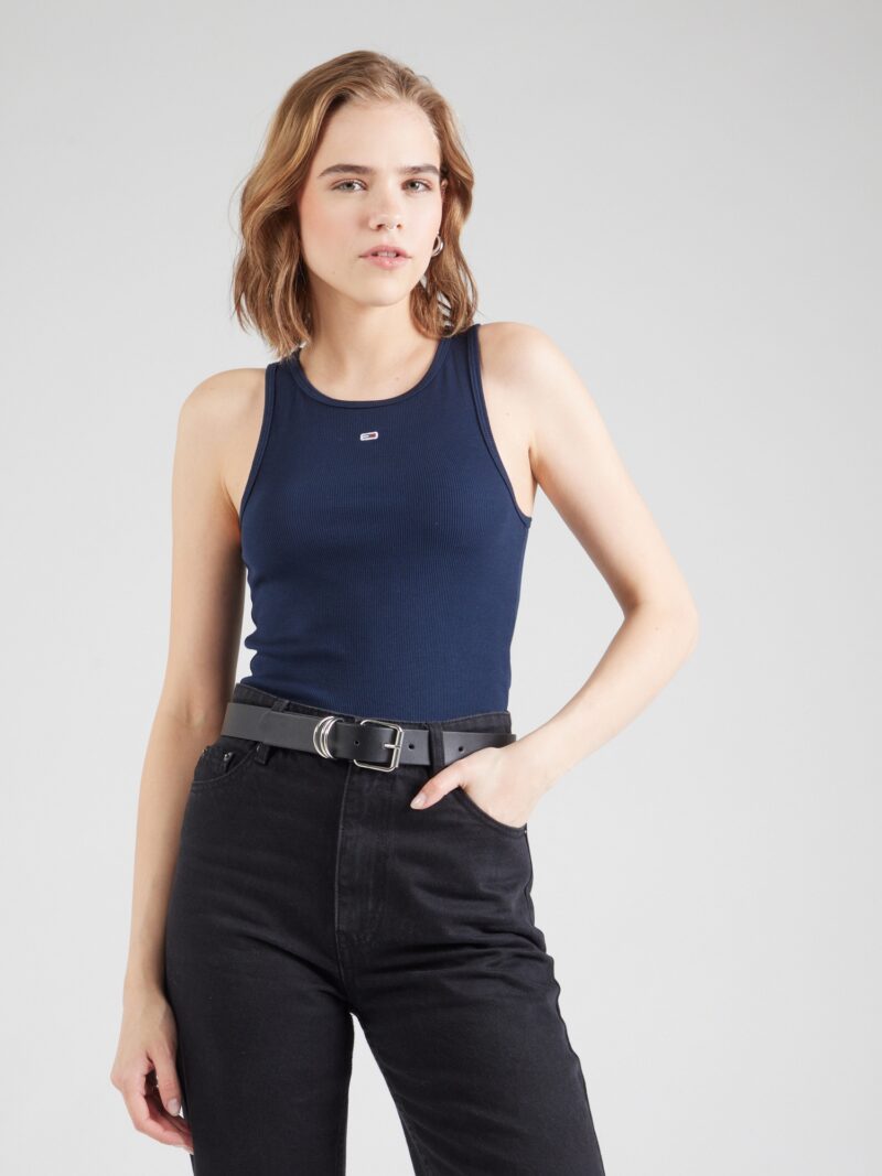 Tommy Jeans Top 'Essential'  bleumarin / roșu / alb murdar