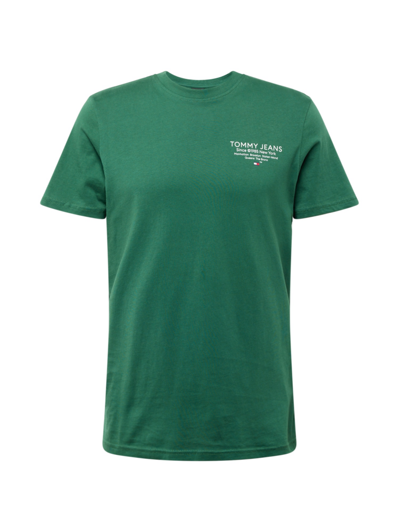 Tommy Jeans Tricou 'Essential'  verde / alb