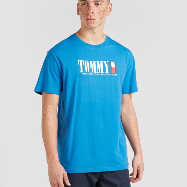 Tommy Jeans Tricou  albastru / bleumarin / roșu deschis / alb