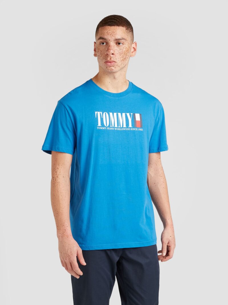 Tommy Jeans Tricou  albastru / bleumarin / roșu deschis / alb