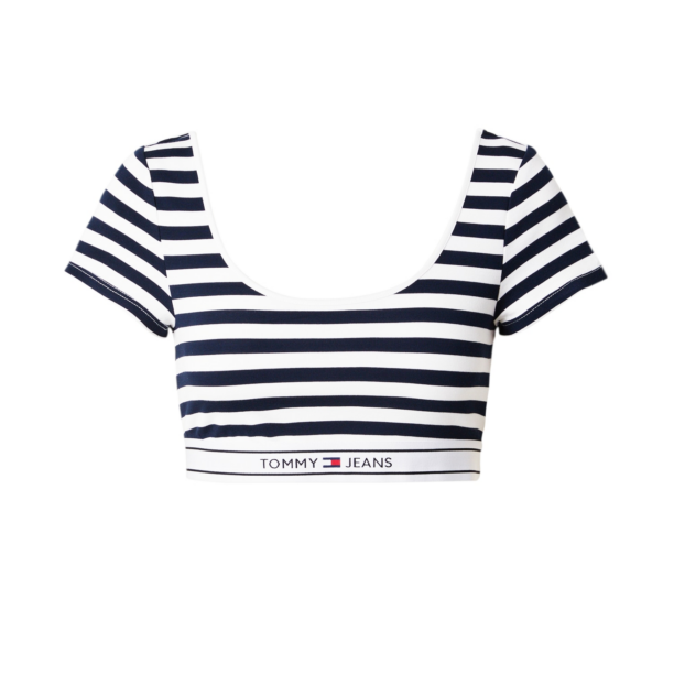 Tommy Jeans Tricou  bleumarin / alb