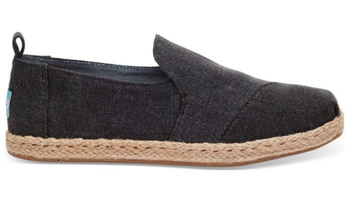 Preţ Toms Alpargatas Black Washed Canvas Deconstructed