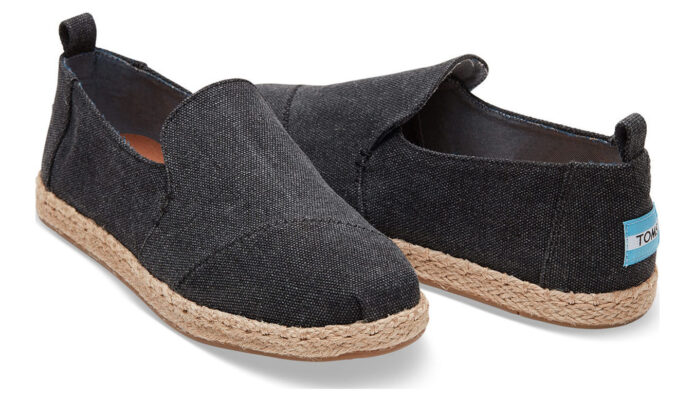 Toms Alpargatas Black Washed Canvas Deconstructed