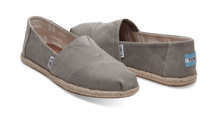 Toms Drizzle Grey Washed Canvas Alpargata preţ