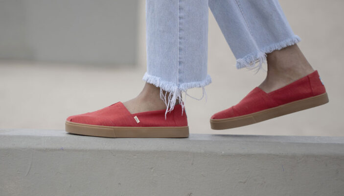 Cumpăra Toms Red Canvas Women's Cupsole Alpargatas