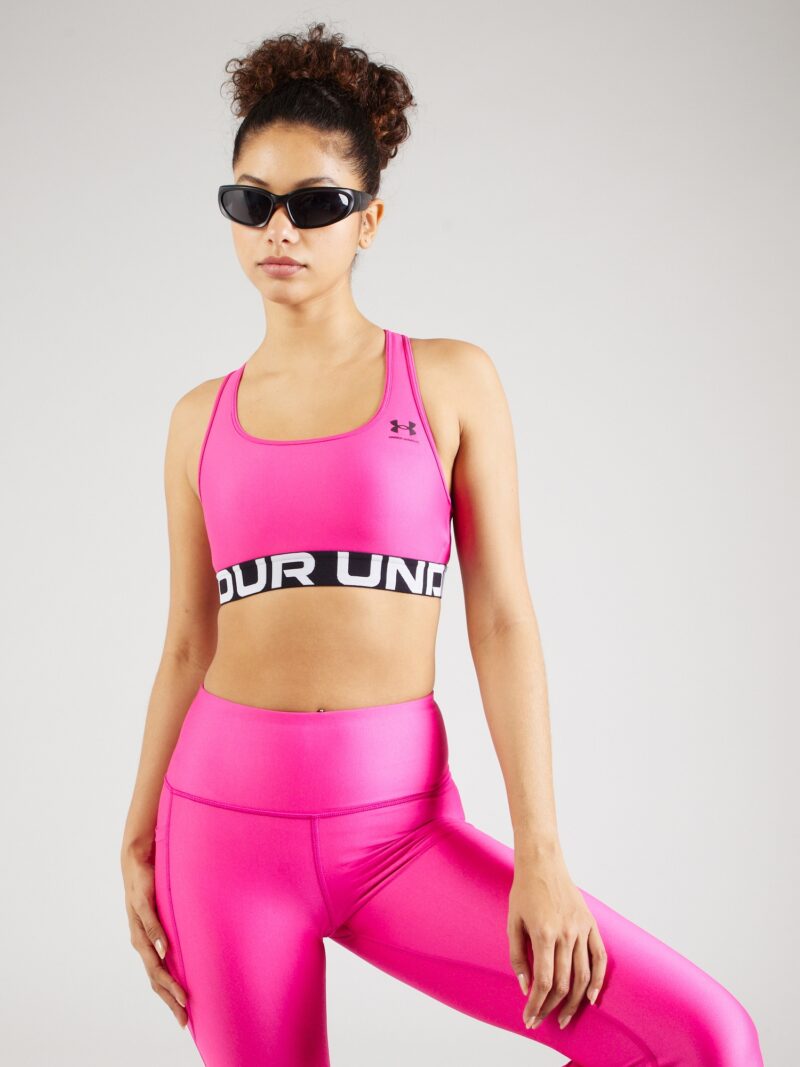 UNDER ARMOUR Sutien sport 'Authentics'  roz / negru / alb