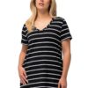 Ulla Popken Tricou  negru / alb