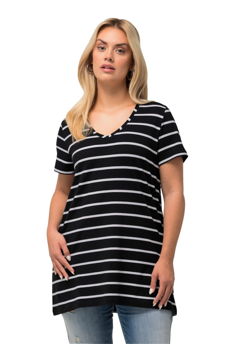 Ulla Popken Tricou  negru / alb