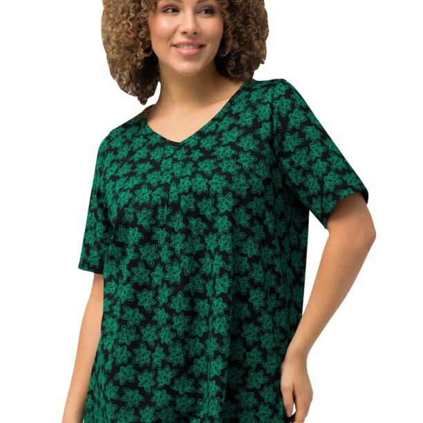 Ulla Popken Tricou  verde smarald / negru