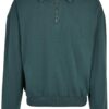 Urban Classics Bluză de molton 'Collar Crew'  verde închis