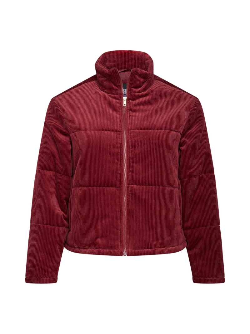 Urban Classics Geacă de primăvară-toamnă 'Corduroy Puffer Jacket'  roșu burgundy