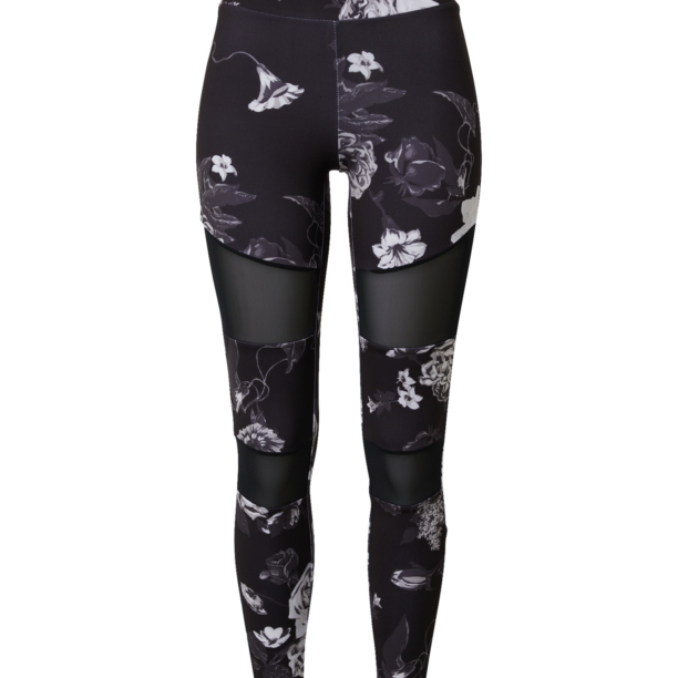 Urban Classics Leggings  gri metalic / negru / alb