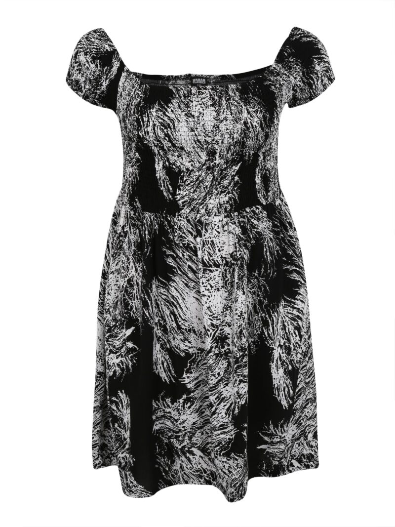 Urban Classics Rochie  negru / alb