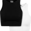 Urban Classics Top  negru / alb