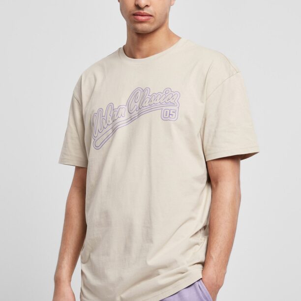 Urban Classics Tricou 'Baseball'  bej / lila