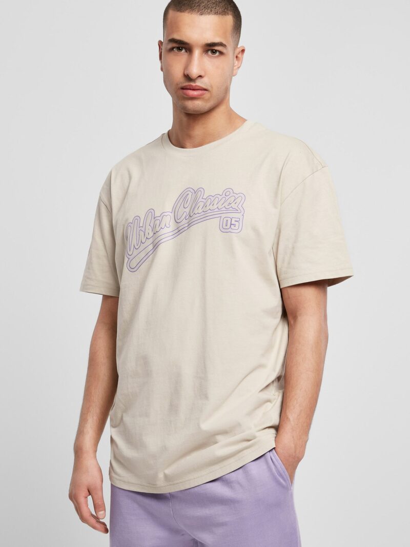 Urban Classics Tricou 'Baseball'  bej / lila